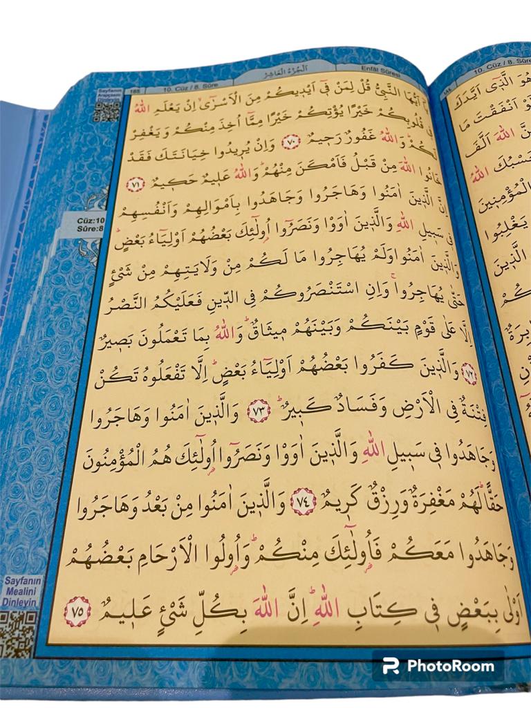 Kur'an-ı Kerim (Ortaboy) Mavi ve Pembe Renkli