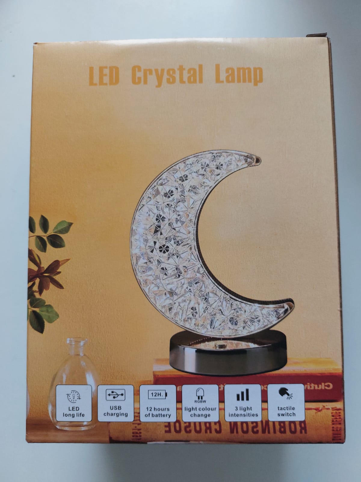 Ramazan LED Kristal Ay Lamba (USB Şarjlı, Işıklı)