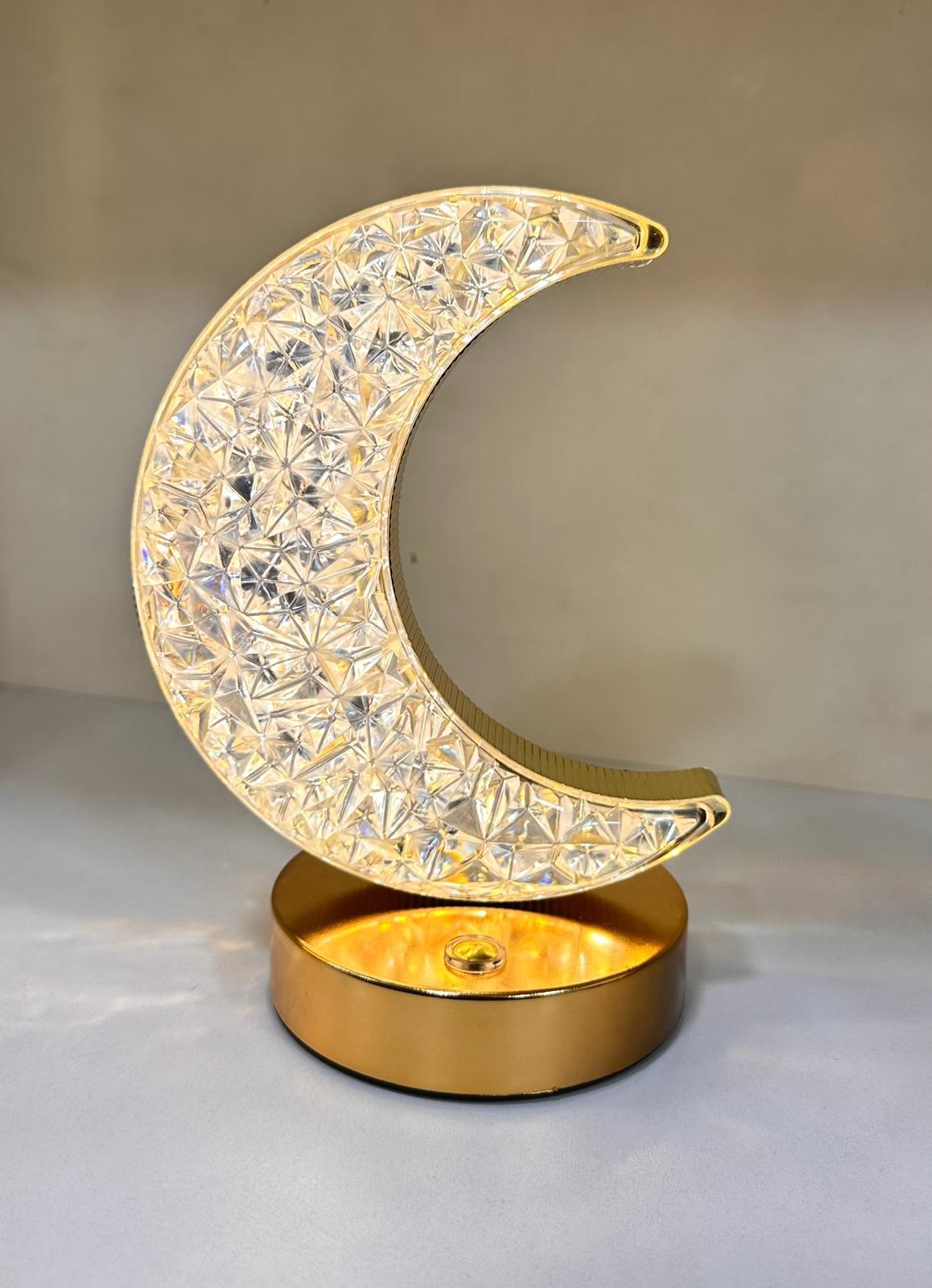 Ramazan LED Kristal Ay Lamba (USB Şarjlı, Işıklı)