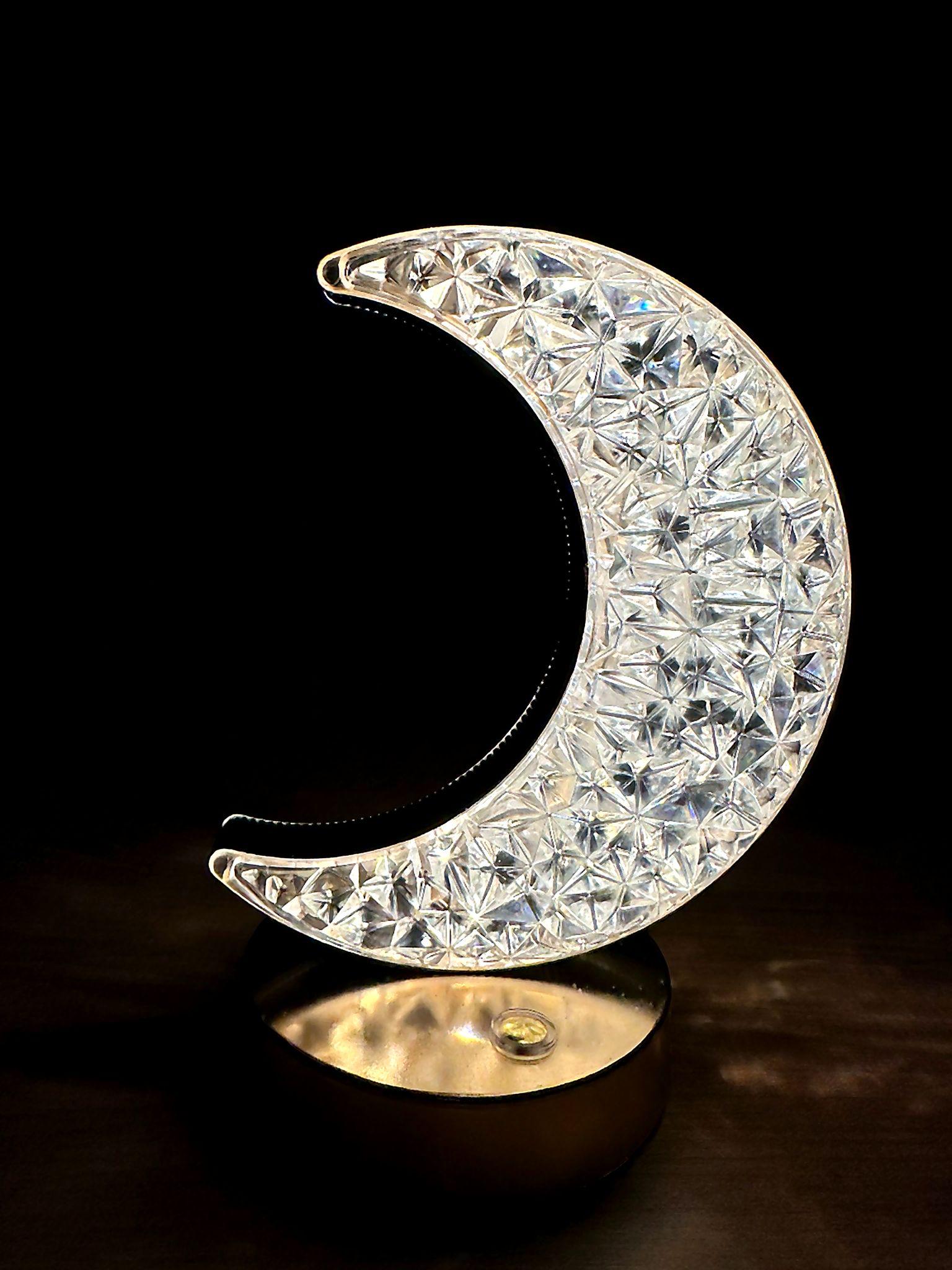 Ramazan LED Kristal Ay Lamba (USB Şarjlı, Işıklı)
