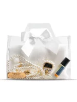 Tesbih + Eşarp + Zikirmatik + Esans Hediye Seti (Çantalı Asetat Kutu, Farkli Renkler)